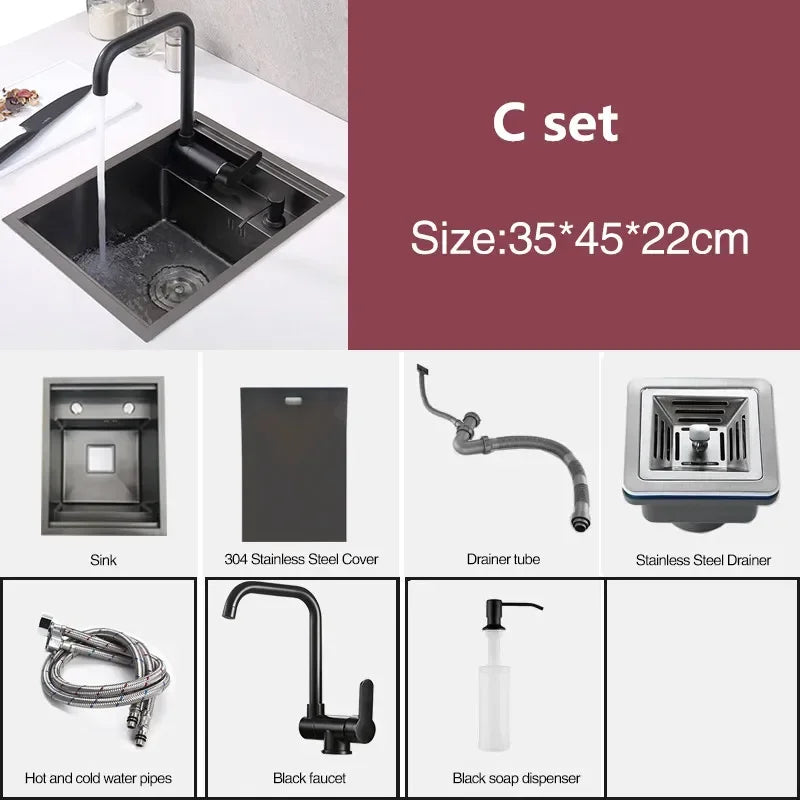 Nanometer 304 Stainless Steel Small Hidden Single Kitchen Sink Cover