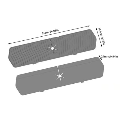 24.01/29.92 Inch Silicone Sink Faucet Mat - Absorbent Splash Guard for Kitchen Countertop Protection