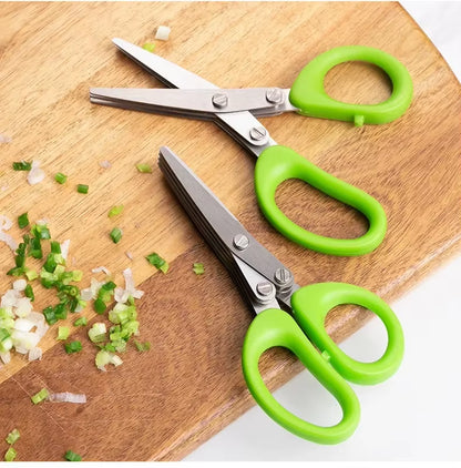 Multi-Functional Stainless Steel Kitchen Scissors for Chopping, Shredding, and Cutting Scallions and Laver