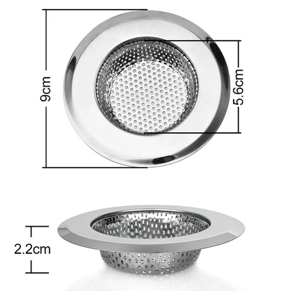Metal Kitchen Sink Filter Mesh and Floor Drain Net - Food Waste Stopper, Shower and Bathtub Hair Catcher, Deodorizing Drainer and Cleaning Tool