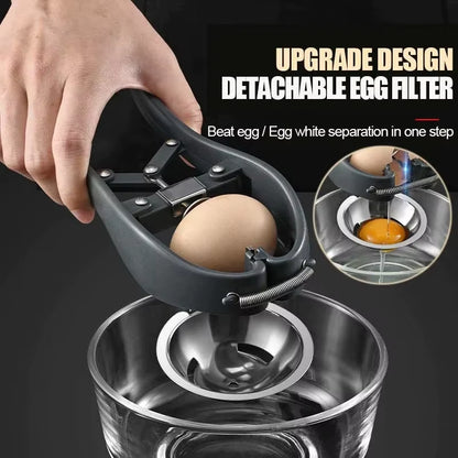 Stainless Steel Egg Opener and Cracker - Manual Egg Cutting and Separating Tool for Kitchen Baking Accessories