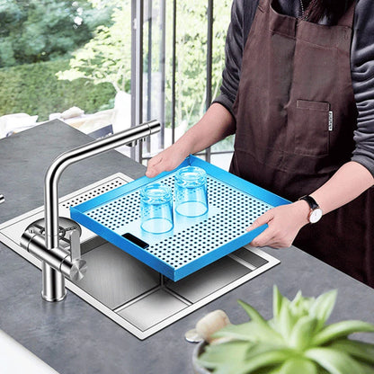 ASRAS Handmade Brushed Kitchen Sink - 304 Stainless Steel, 4mm Thickness, High Pressure Cup Washer for Bar Counter