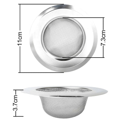 Metal Kitchen Sink Filter Mesh and Floor Drain Net - Food Waste Stopper, Shower and Bathtub Hair Catcher, Deodorizing Drainer and Cleaning Tool