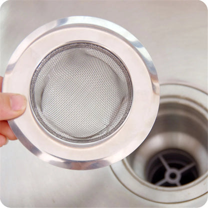 Metal Kitchen Sink Filter Mesh and Floor Drain Net - Food Waste Stopper, Shower and Bathtub Hair Catcher, Deodorizing Drainer and Cleaning Tool