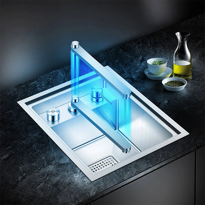 ASRAS Handmade Brushed 304 Stainless Steel Kitchen Sink Cover - 4mm Thickness, Compact Design for Small Sinks