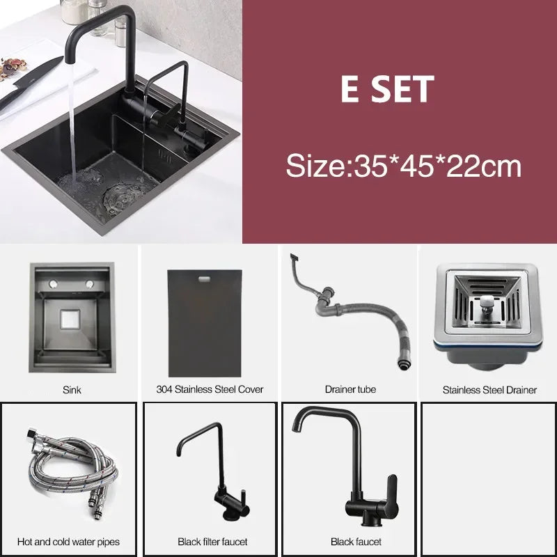 Nanometer 304 Stainless Steel Small Hidden Single Kitchen Sink Cover