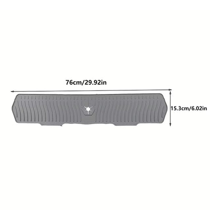 24.01/29.92 Inch Silicone Sink Faucet Mat - Absorbent Splash Guard for Kitchen Countertop Protection