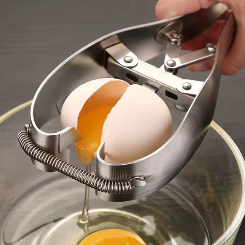 Stainless Steel Egg Opener and Cracker - Manual Egg Cutting and Separating Tool for Kitchen Baking Accessories