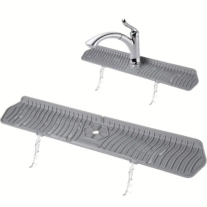 24.01/29.92 Inch Silicone Sink Faucet Mat - Absorbent Splash Guard for Kitchen Countertop Protection