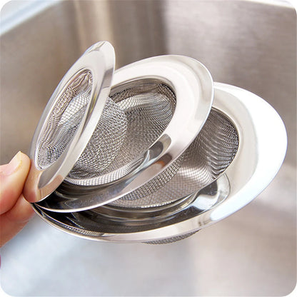 Metal Kitchen Sink Filter Mesh and Floor Drain Net - Food Waste Stopper, Shower and Bathtub Hair Catcher, Deodorizing Drainer and Cleaning Tool