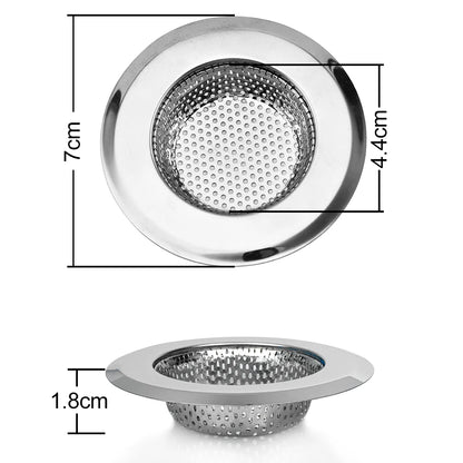 Metal Kitchen Sink Filter Mesh and Floor Drain Net - Food Waste Stopper, Shower and Bathtub Hair Catcher, Deodorizing Drainer and Cleaning Tool