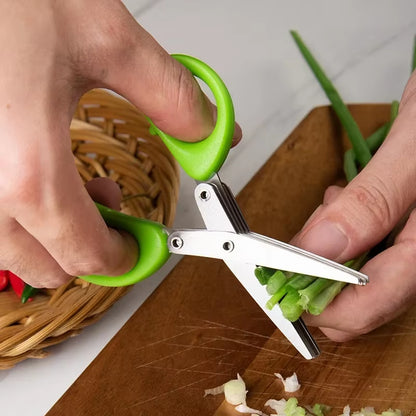 Multi-Functional Stainless Steel Kitchen Scissors for Chopping, Shredding, and Cutting Scallions and Laver