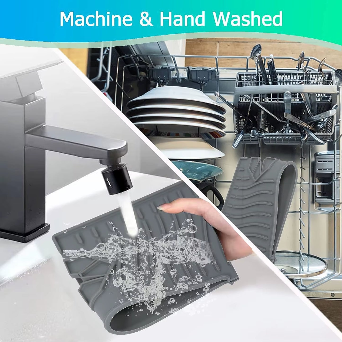 24.01/29.92 Inch Silicone Sink Faucet Mat - Absorbent Splash Guard for Kitchen Countertop Protection