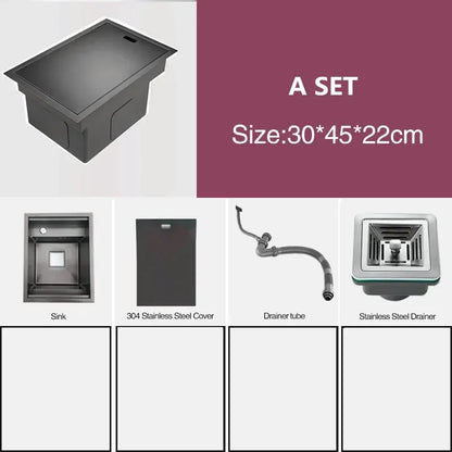 Nanometer 304 Stainless Steel Small Hidden Single Kitchen Sink Cover