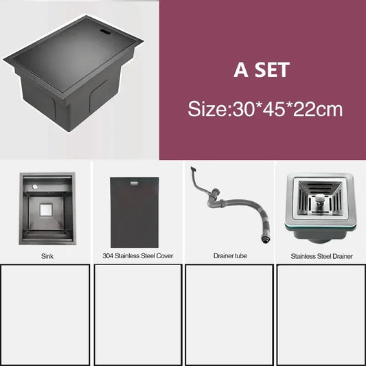 Nanometer 304 Stainless Steel Small Hidden Single Kitchen Sink Cover