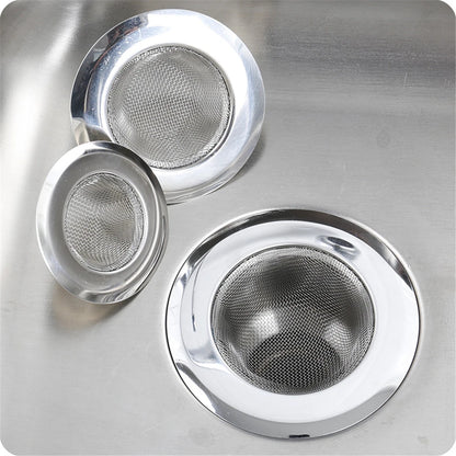 Metal Kitchen Sink Filter Mesh and Floor Drain Net - Food Waste Stopper, Shower and Bathtub Hair Catcher, Deodorizing Drainer and Cleaning Tool
