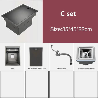 Nanometer 304 Stainless Steel Small Hidden Single Kitchen Sink Cover