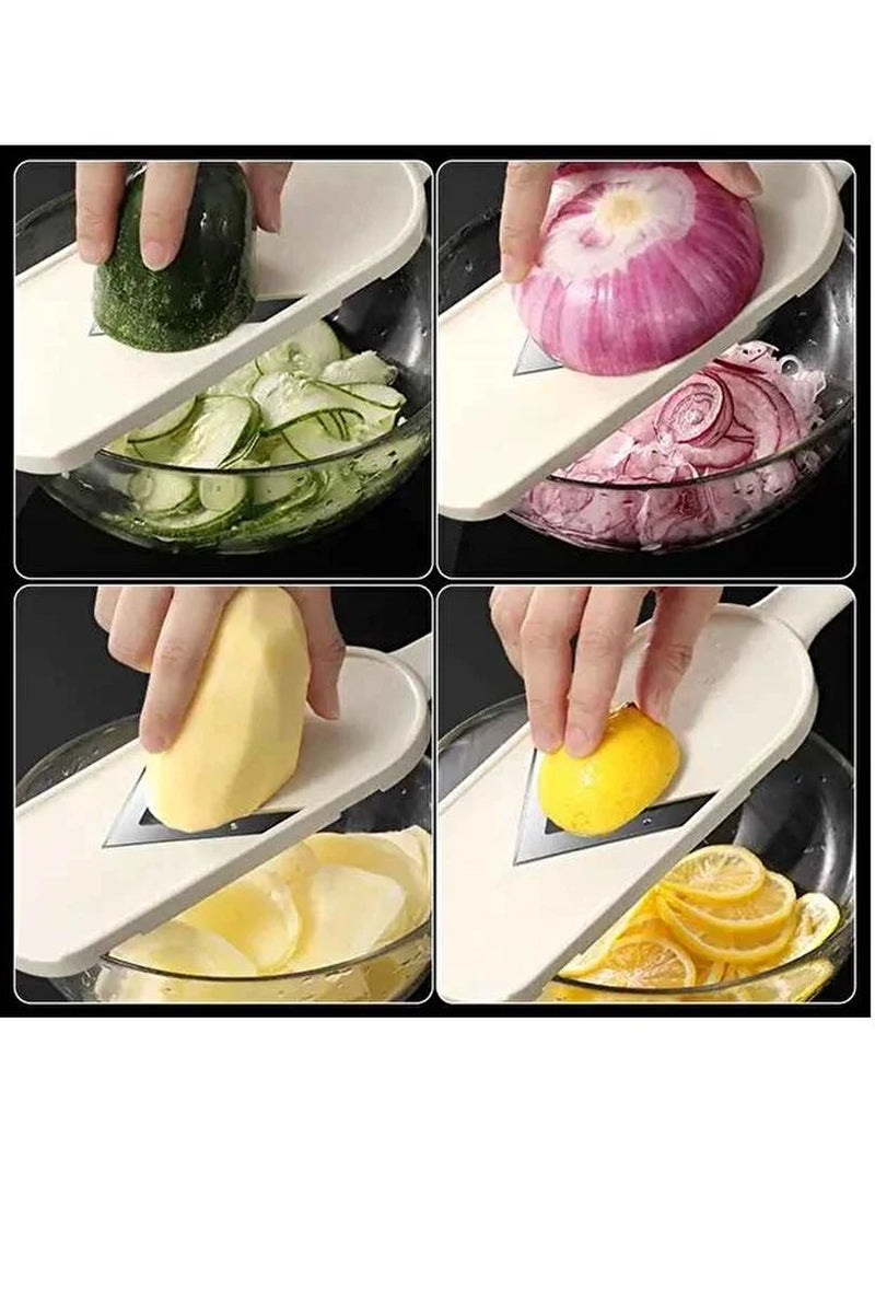Professional Stainless Steel Vegetable Chopper and Slicer with Non-Slip Base for Cabbage, Carrots, Salad, and Onions