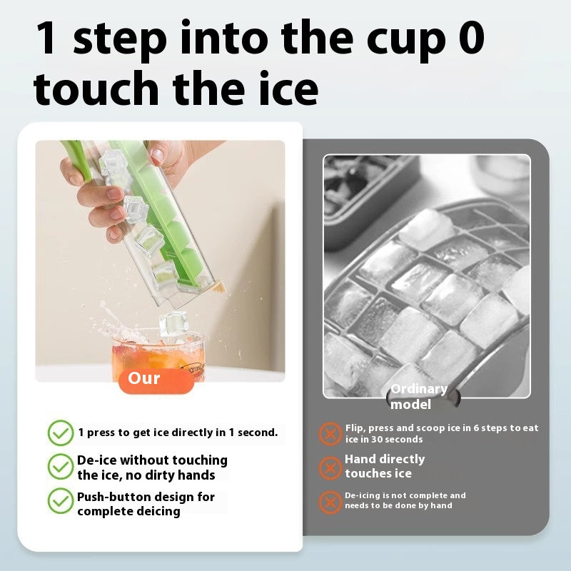 Food Grade Ice Cube Mold with Storage Box - Kitchen Ice Maker Tray
