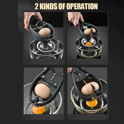 Stainless Steel Egg Opener and Cracker - Manual Egg Cutting and Separating Tool for Kitchen Baking Accessories