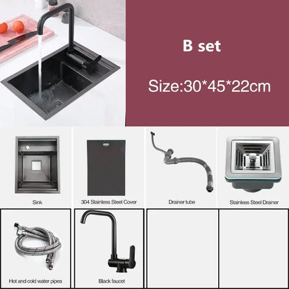 Nanometer 304 Stainless Steel Small Hidden Single Kitchen Sink Cover