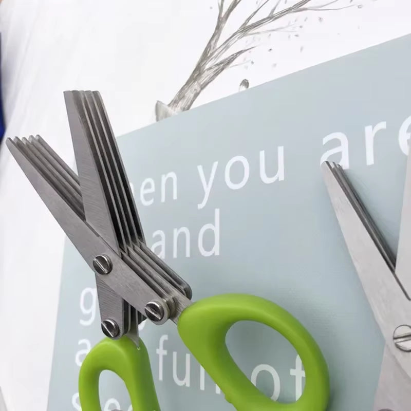 Multi-Functional Stainless Steel Kitchen Scissors for Chopping, Shredding, and Cutting Scallions and Laver