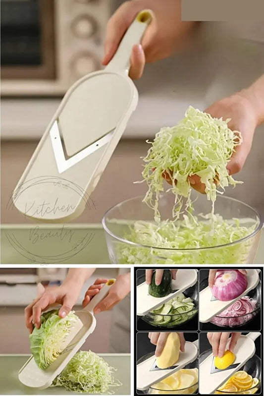 Professional Stainless Steel Vegetable Chopper and Slicer with Non-Slip Base for Cabbage, Carrots, Salad, and Onions